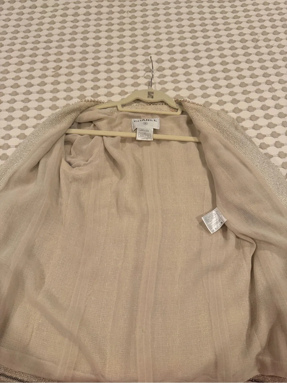 Chanel Cream Bouclé Open-Front Jacket